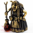 Solid Brass Amber Figurine Bell Baba Yaga Witch Folk Villain Ironwork