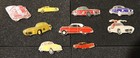 Vintage Classic Car Pin Lot Of 9 Classic Pinbacks - Corvette  Mercedes  Vw  Etc 