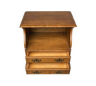 Antique Solid Hard Rock Maple Colonial Early American  Nightstand With 2 Drawers