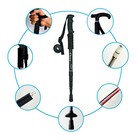 Pair Of 2 Trekking Walking Hiking Sticks Anti-shock Adjustable Alpenstock Poles