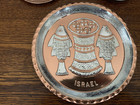 Vintage David Miro Artistically Hand Made Silver Plated Copper brass Plates Set3
