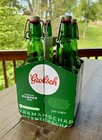 Grolsch Green Flip Top Beer Bottles - Set Of 4 - With Bottle Carrier
