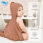 Muslin Hooded Baby Bath Towels - 2 Pack 100  Cotton Towel For Babies  Infants  T