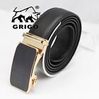 Mens Metal Automatic Click Lock Buckle Waist Strap Dress Comfort Belt Casual
