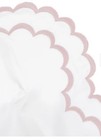Melange Home Percale Double Scalloped Embroidered Euro Pillow Shams 2 Rose white