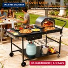 Pizza Oven Table With Topping Station  Outdoor Pizza Oven Cart  Grill Cart Table