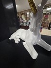 Large White Ceramic Unicorn  With Gold Horn Sculpture Figurine Home Decor