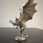 Vintage Julie Guthrie Pewter Dragon Statue Figurine W  Knight Rider 1989 