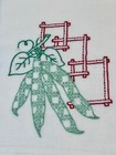 Lot Of 7 Vintage Embroidered Flour Sack Kitchen Towels Fruit Designs 38x34