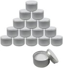 Black  Storage - Airtight  3 Oz Empty Candle Tins With Lids  16 Pcs  - Meta