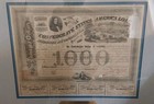 Confederate States Of America - Framed  1 000 Feb 20th 1863 Bond W 4 Coupons