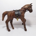 Vtg Show Horse Figurine Statue Leather Wrapped Equestrian Brown 6 5  Tall Saddle