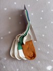 Cos 2 Pair Mix Match Cream Cotton Crew Socks Green Orange Blue Girls Boys Junior