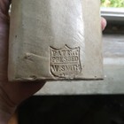 1850 W smith Ny Patent Pressed Shield Emb Paneled Stoneware Root Beer Bottle