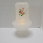 Vintage Westmoreland Candle Fairy Lamp Satin Frosted Ribbed Hobnail Roses Floral
