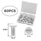 60pcs 3 8 Inch Long 6-32 Thread White Wall Plate Screws Outlet Cover Screws Swit