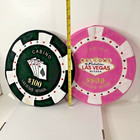 Las Vegas Casino Poker Chip Cushion Pillow 15  Plush Pink 500 Black 100 Lot X 2