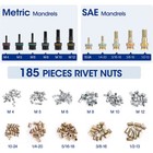 Workpro 16  Rivet Nut Tool Nut Riveter W  11-pcs Mandrels 185-pcs Rivnuts W case