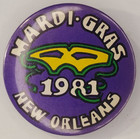 Vintage 1981 Mardi Gras  New Orleans Purple Pinback Button