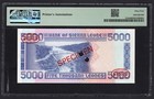 Sierra Leone 5000 Leones 27-4-1996 P21bs  specimen N 003  Unc Graded 64 Top Pop