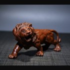 Collectibles Antique Lion Statue Handsome Lion Woodcarving Office Decor Ornament