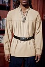 Mens Medieval Pirate Shirt Steampunk Viking Renaissance Long Sleeve Lace Up S   