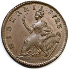 1723 B-155 Wood s Hibernia Half Penny Colonial Copper Coin 1 2p