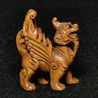 1 Inch Signature Hand Carved Boxwood Pixiu Beast Statue Old Netsuke Collectable