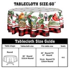 Winter Birds Round Tablecloth 60 Inch Christmas Holly Berries Pine Cone Table Cl