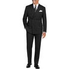 Big   Tall Men s Black Pinstripe Double-breasted Reg-fit Suit W  Adj Waist Nwt