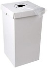 Disposable Cardboard Trash And Recycling Boxes  Bin   Lid   Trash Bag- 10 White
