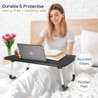 Adjustable Laptop Tray Lap Desk Stand Foldable Bed Table Notebook Tray Cup Slots