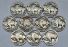 Lot Of 10 Full Date Buffalo Nickels 