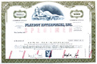 Authentic Playboy Enterprises Specimen Stock Certificate 1981   Willy Rey