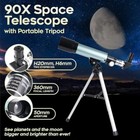 Astronomical Telescope 50mm Refractor  Zoom Kids Spotting Scope Tripod Durable