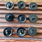 Antique Vintage Black Glass Button Lot 5 8    Iridescent Gold Silver Luster Czech