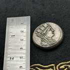 Ancient Roman Large Silver Coated King With Crown Coin