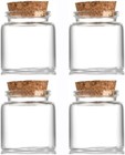 4 Pcs 60ml Small Glass Bottles With Cork Stopper spell Jars decorative Bottle   