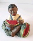 Vintage Hand Painted Black Americana Folk Art Figurines Set Of 3 