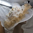 Vintage Inspired Kentucky Derby Hat Wide Brim Feathered Church Hat