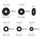 120pcs Flat Rubber Washers Assortment Kit 5 Sizes Black Sealing Vibration Pads