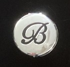 Vintage Rmn Silver Tone Monogram Letter B  Double Mirror Compact 2 25    Round