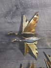 Vintage Mcm  Flying Canadian Geese Brass Metal Wall Art W  Hangers 3 Piece Set