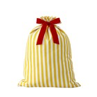 Striped Christmas Santa Sack Reusable Canvas Candy Gift Bag Large Capacity