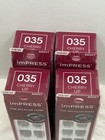 Kiss Impress No Glue Press-on Nails Manicure Short 035 Cherry Up  lot Of 4 