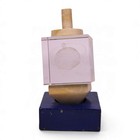 3d Laser Etched Crystal Glass Dreidel Jerusalem Stone Base Hanukkah Display