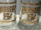 Beer 5 Cents Glass Mugs  22k Gold Lettering  Set Of 2   Vintage Culver Glasses