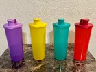 Tupperware Tumblers  With Flip Top Lids 16oz  Set Of 4 Multicolor  New
