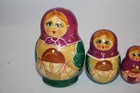 Vintage Russian Nesting Dolls Set Of 5 Hand Painted Wooden Matryoshka 3    Tall