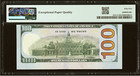 Cutting Error 2009a Fr  2187-c  100 Federal Reserve Note  Pmg Au55 Epq Currency